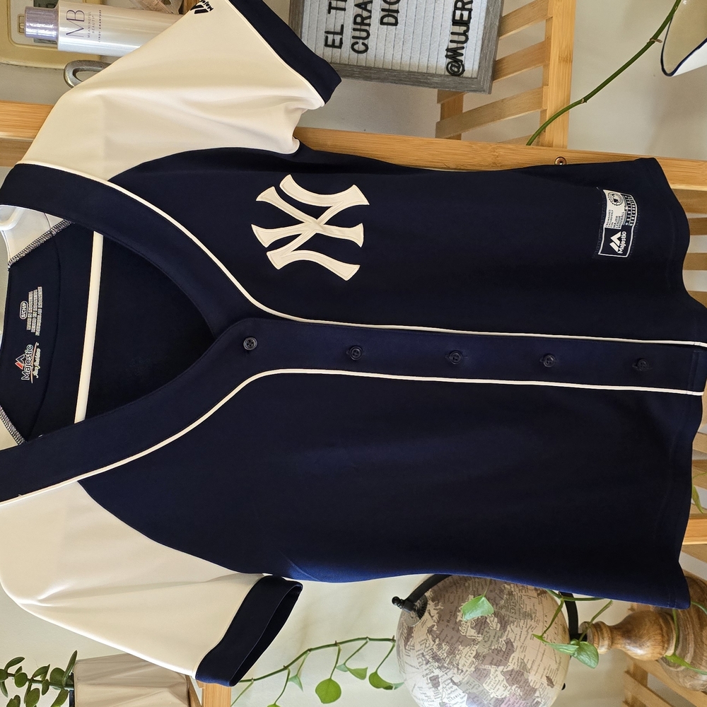 NY Yankees Jersey Women Navy and White